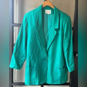 Lovely 90’s Nordstrom Bright Turquoise Blazer